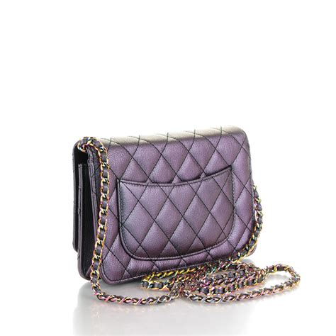 chanel iridescent goatskin wallet|CHANEL Iridescent Goatskin Quilted Wallet On Chain WOC .